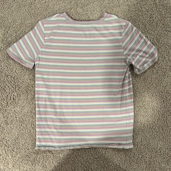 Sunshine on a cloudy day pastel stripe tshirt - Picture 2 of 3